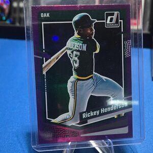 2023 Panini Donruss #189 Rickey Henderson (HOF) Purple Foil